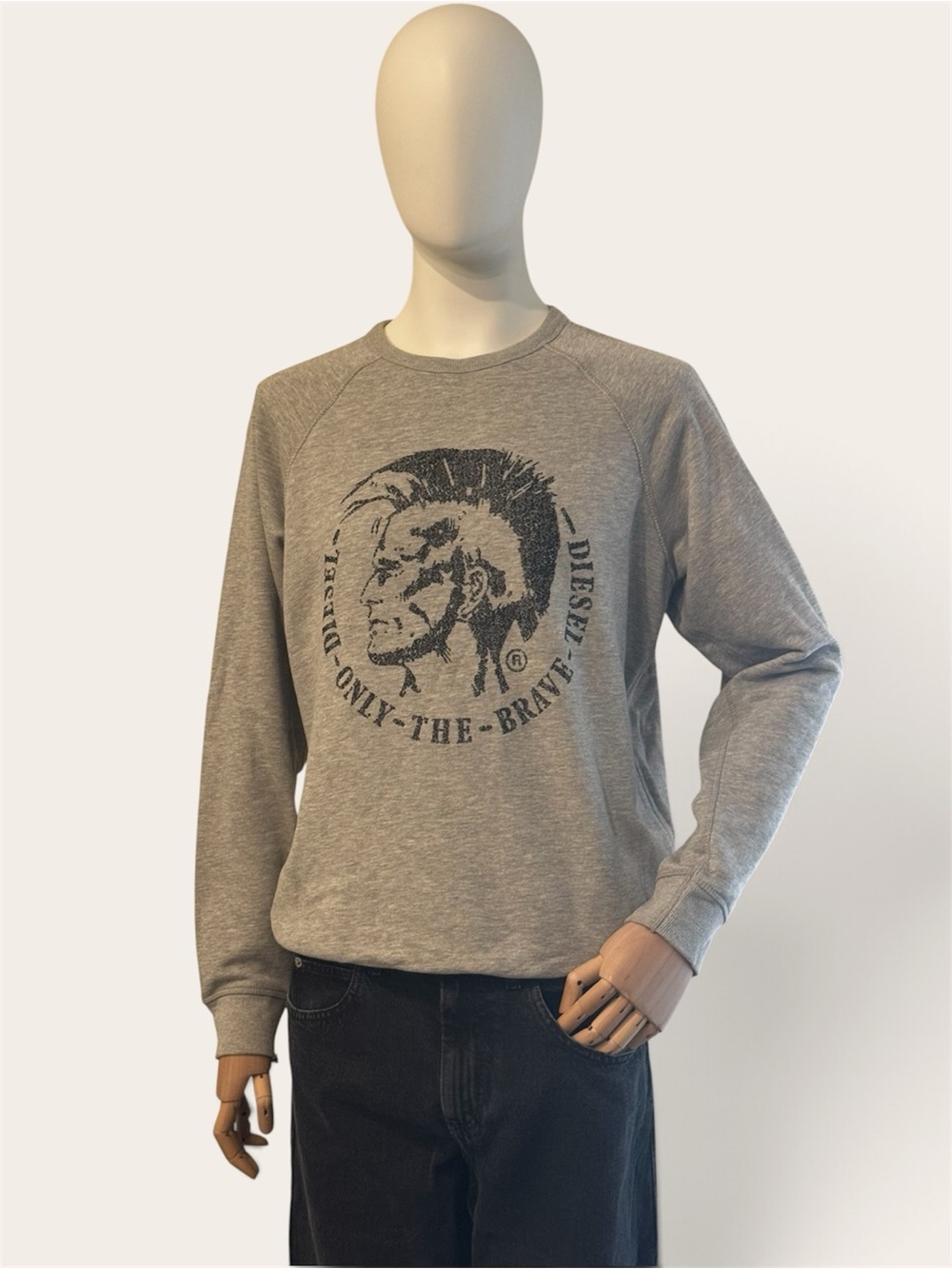 Diesel Grey 'Only The Brave' Graphic Crewneck Sweatshirt